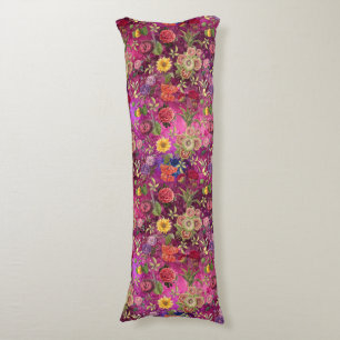 Chic pink violette Blumen monogramm Blumenmuster Seitenschläferkissen