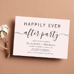Chic Pink Wedding After Party Einladung<br><div class="desc">Chic minimale hellrosa Hochzeit nach der Party Einladung. "Happily Ever After Party" wurde in einer Mischung aus einfacher Typografie und einem modernen,  trendigen Drehbuch mit Swashes geschrieben.</div>
