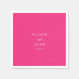 Chic Pink Wedding Napkins Serviette