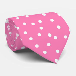 Chic Pink Weiße Punkte Geschenk für den Bräutigam  Krawatte