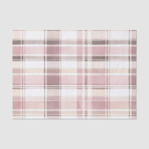 Chic Pink White Cream Kariert Stripes Weihnachten Seidenpapier
