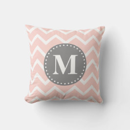 Chic Pink White Grey Zigzag Zickzack Kissen