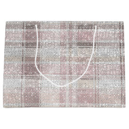 Chic Pink White Kariert Stripes Christmas Sparkor Große Geschenktüte