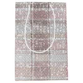 Chic Pink White Kariert Stripes Christmas Sparkor Mittlere Geschenktüte