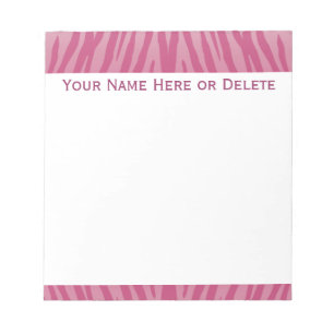 Chic Pink Zebra Streifen Notizblock