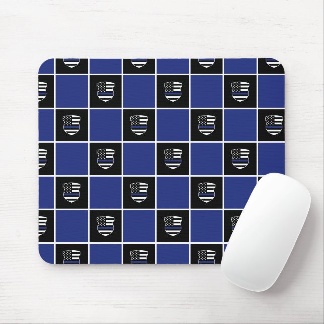 Chic Police Officer Thin Blue Line Abzeichen Muste Mousepad (Mit Mouse)