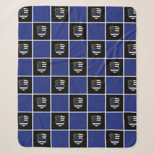 Chic Police Officer Thin Blue Line Abzeichen Muste Sherpadecke