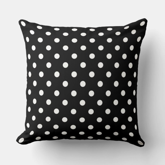 Chic Polka Dot Party Black & White Ästhetik Kissen (Vorderseite)