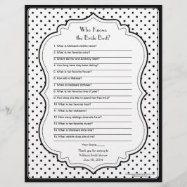 Chic Polka Dots Bride Bestes Brautparty Spiel