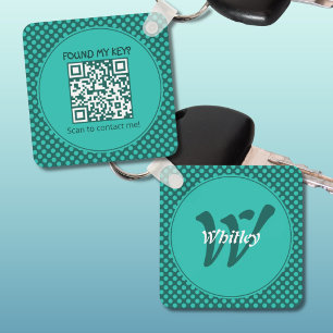 Chic-Polka-Dots-Thema Smart Dynamic QR-Code Schlüsselanhänger
