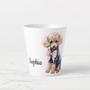 Chic Poodle in Pink & Blue Milchtasse