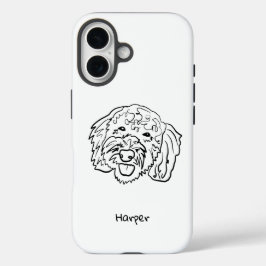 Chic Poodle Kontur: Persönliche Bearbeitung Ihres  iPhone 16 Hülle
