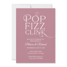Chic Pop Fizz Clink Engagement Party Einladung