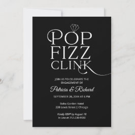 Chic Pop Fizz Clink Engagement Party Invitation
