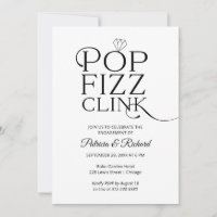 Chic Pop Fizz Clink Engagement Party Invitation