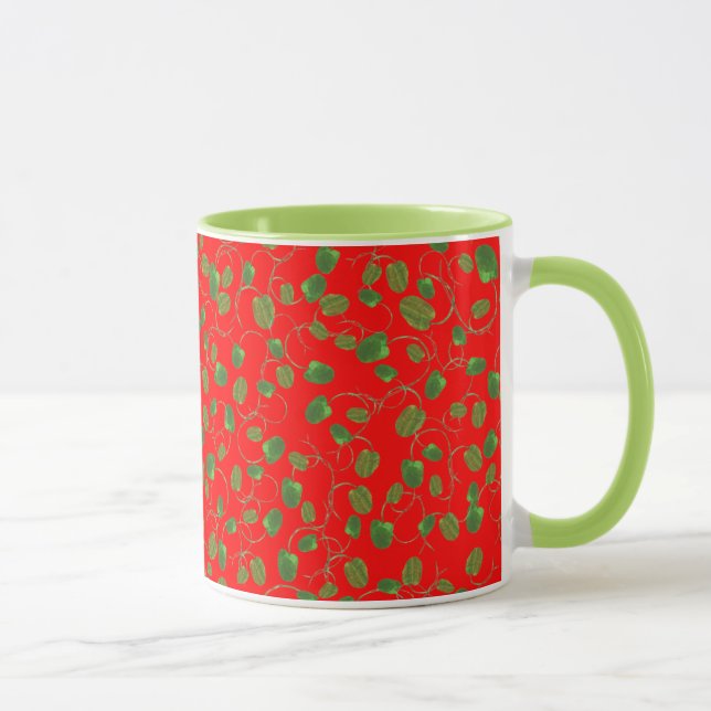 Chic Poppy Buds auf Red Ringer Coffee Tasse (Rechts)