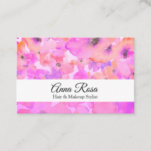 *~* Chic Populäre Blume Pink Lavendel Wasserfarbe Visitenkarte