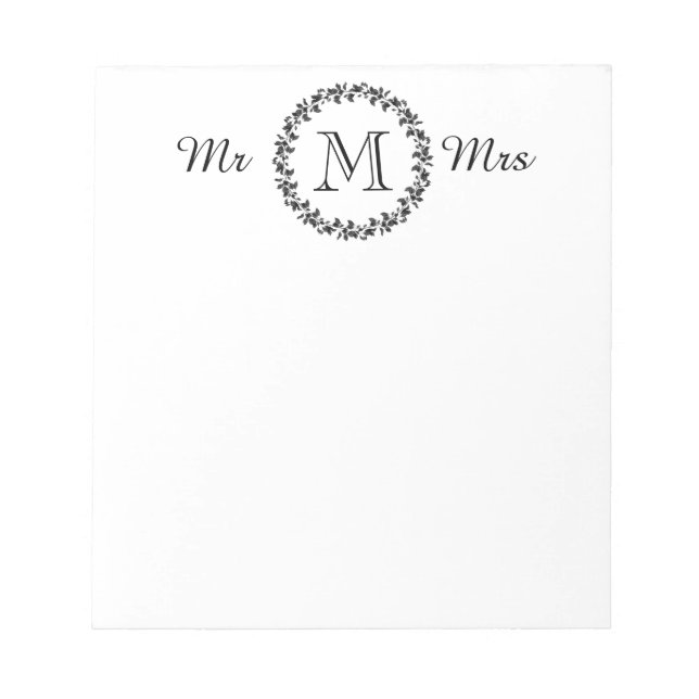 CHIC POST-IT-NOTE_"Herr und Frau" WHITE/WHITE Notizblock (Vorderseite)