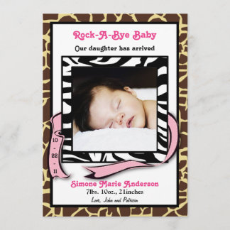 Chic Poster de animal contemporain Baby Faire-part