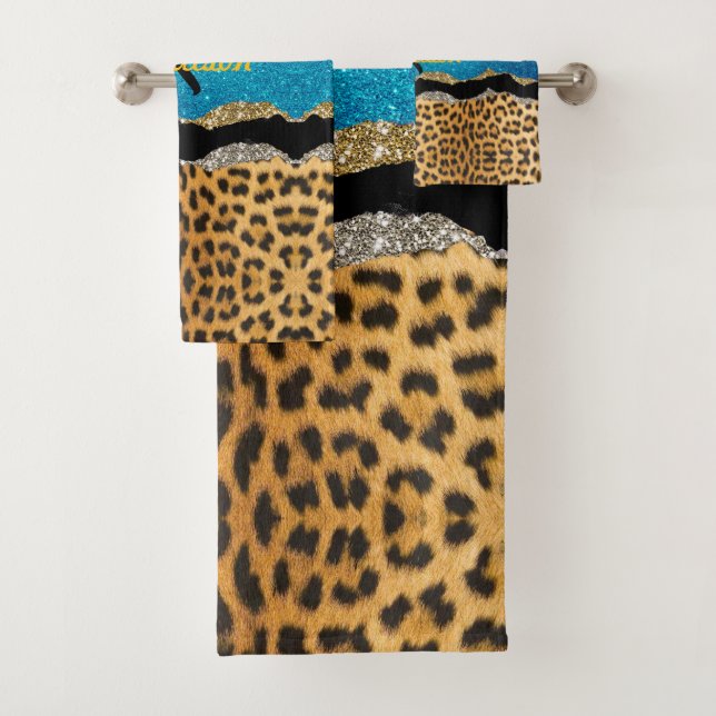 Chic poster de animal turquoise parties scintillan (En situation)