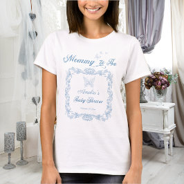 Chic Powder Blue Baroque Frame Mommy zu sein T-Shirt