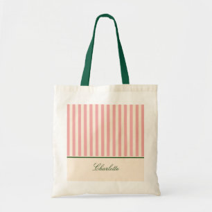 Chic Preppy Pastell Rosa Streifen  Tragetasche