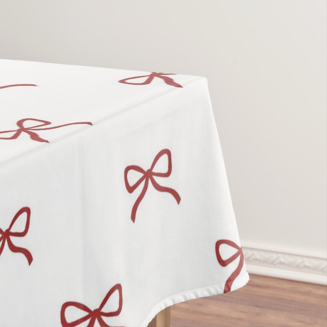 Chic Preppy Red Bow Pattern Spring Summer Elegant Tischdecke (Beispiel)