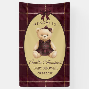 Chic Preppy Teddy Bear Baby Shower Banner