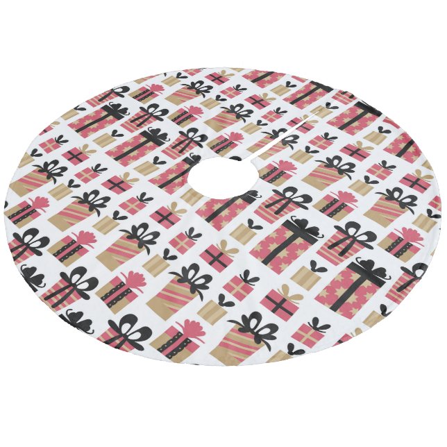 Chic Presents Fleece Tree Skirt Weihnachtsbaumdecke (Schrägansicht)