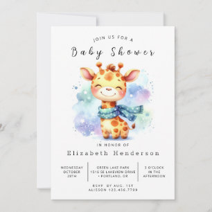 Chic Printable Giraffe Baby Dusche Einladung