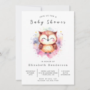 Chic Printable Owl Baby Dusche Einladung