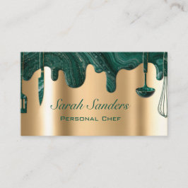 Chic Professional Personal Chef Catering Gold Visitenkarte