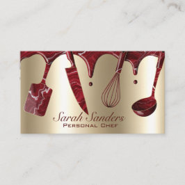 Chic Professional Personal Chef Catering Gold Visitenkarte