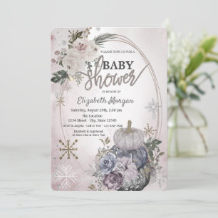 Chic Pumpkins Boho Blume Babydusche Einladung