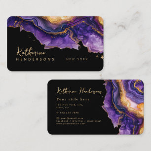 Chic Purple Achat gold glitzer Marmor Professional Visitenkarte