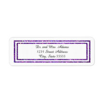 Chic Purple Faux Glittered Trim - Étiquette de adr