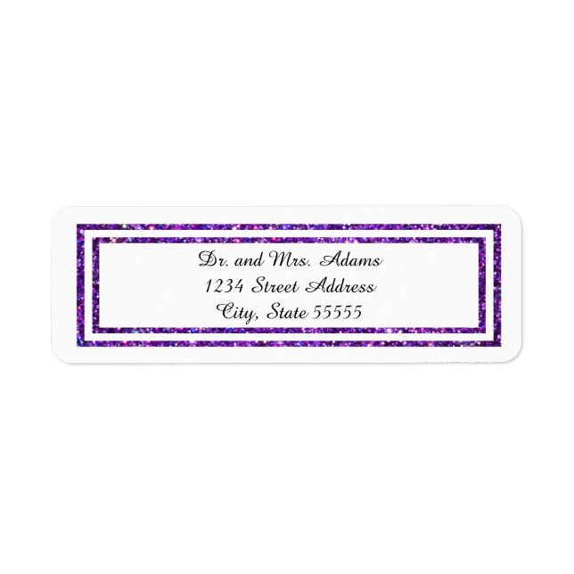 Chic Purple Faux Glittered Trim - Étiquette de adr (Devant)