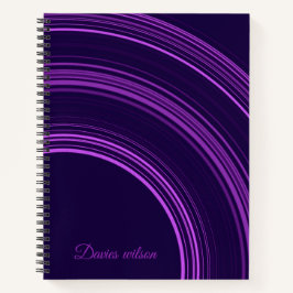 Chic purple geometric pattern custom name notizbuch