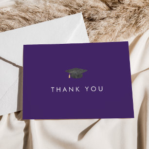 Chic Purple Grad Casquette Carte de remerciements 