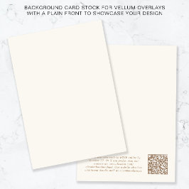 Chic QR Code Gold Creme Background Vellum Overlay Einladung
