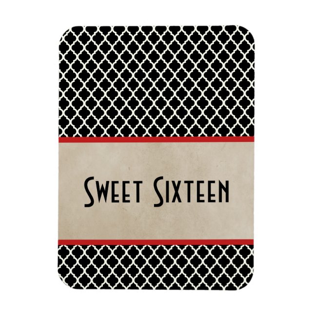 Chic Quarto Sweet 16 Magnet, Rot Magnet (Vertikal)