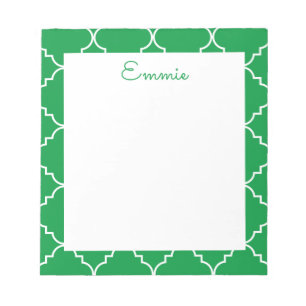 Chic Quatrefoil Personalisiert Notepad Notizblock