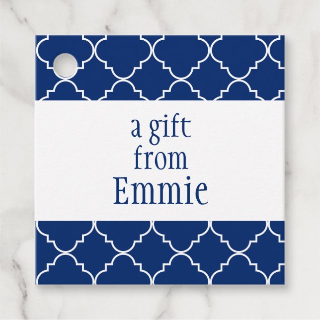 Chic Quatrefoil Personalisierte Geschenke oder Gef Geschenkanhänger (Vorderseite)