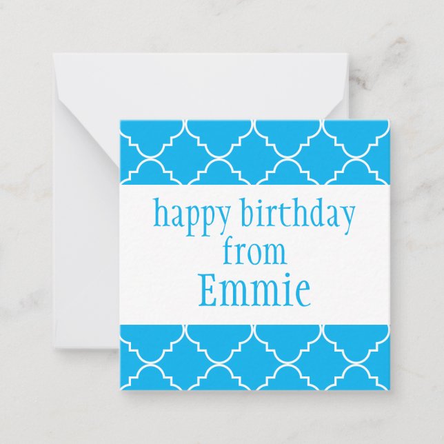 Chic Quatrefoil Personalisierte Geschenkkarten Mitteilungskarte (Vorderseite)