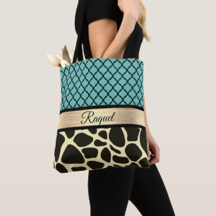 Chic Quatrefolie Giraffe Personalisiert drucken Tasche