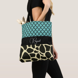 Chic Quatrefolie Giraffe Personalisiert drucken Tasche