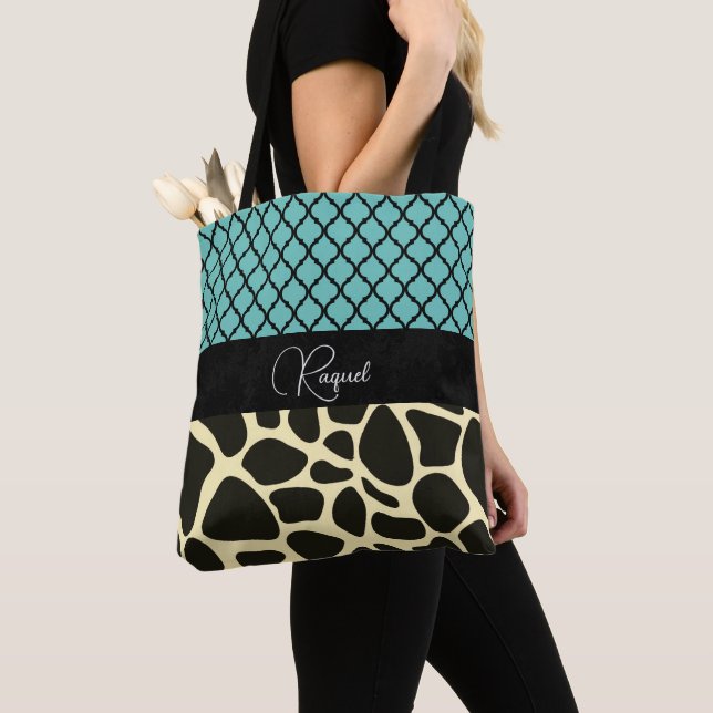Chic Quatrefolie Giraffe Personalisiert drucken Tasche (Von Nahem)