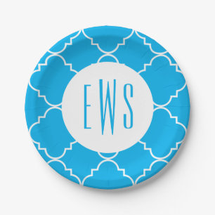 Chic Quatrefolie Monogram Party Teller