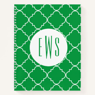 Chic Quatrefolie Monogram Spiralnotebook Notizbuch