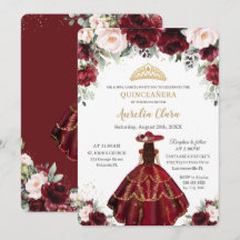Chic Quinceañera Burgundy Blush Floral Charro Gold